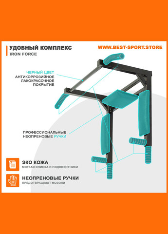 Комплекс турник брусья пресс на шведскую стенку Iron Force Triton (346532829)