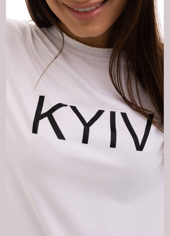 Белая женская белая футболка с надписью kyiv Arjen