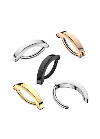 Сережки клікер зі сталі RHN01-1410-ST для зимового пірсингу в пупок (Штанга: 10мм; Колір: Сріблястий) Spikes (333698458)