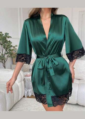 Жіночий халат домашній шовковий на запах з поясом cвітло-рожевий Ghazel (331346441)