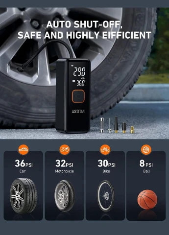 Акумуляторний насос компресор AstroAI Tire Inflator (CZK-3689) для накачування шин Astro (336377162)