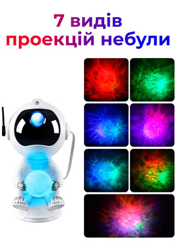 Зоряний проектор "Астронавт" з місячним світлом — нічник для спальні з таймером і пультом Сидячий No Brand (348059032)