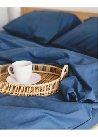 Постільна білизна полуторна Home Варена бавовна 20476 160х215 см синя DUSHKA (336327691)