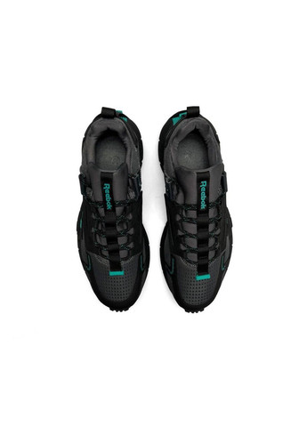 Черные демисезонные кроссовки мужские edge gray mint, вьетнам Reebok Zig Kinetica