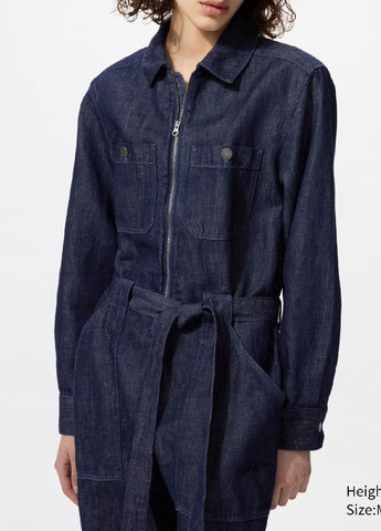 Комбинезон Uniqlo однотонный тёмно-синий