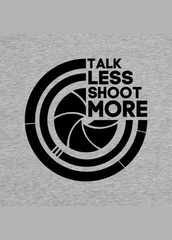 Сіра футболка "talk less, shoot more" чоловіча сіра (bd-f-92) BeriDari