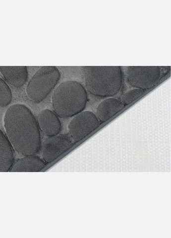 Набір 2-х килимків для ванної та туалету 50х80 см + 50х40 см Антиковзаючих «Stones» Темно-Сірий (610509) No Brand (365280667)