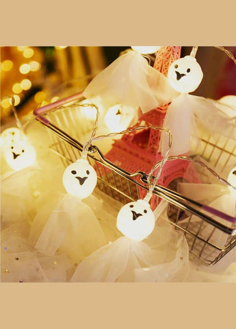 Гирлянда на Хэллоуин Привидение 150 см 10 led теплый белый Jannet Гірлянда (303323403)