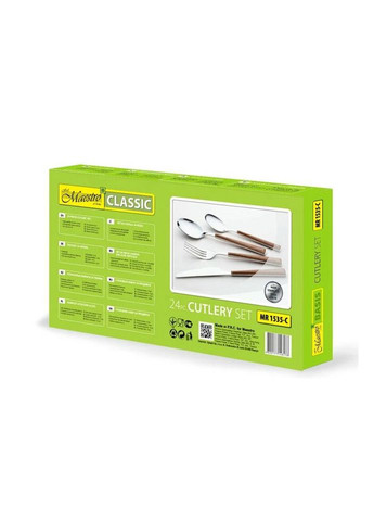 Набор столовых приборов MR-1535-C-24 24 предмета коричневый Maestro (324031547)