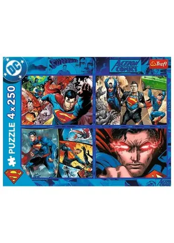 Пазл Superman Смелость Супермена 4х250 элементов (5900511133400) Trefl Superman Сміливість Супермена 4х250 елементів (401729677)