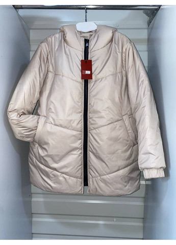 Бежева демісезонна жіноча куртка з плащової тканини Україна