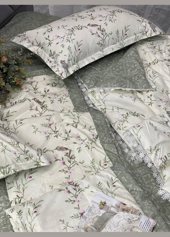 Постільна білизна мікросатин сімейний два покривала Зелений (П4К-LG-009) Laura Grand (317564290)