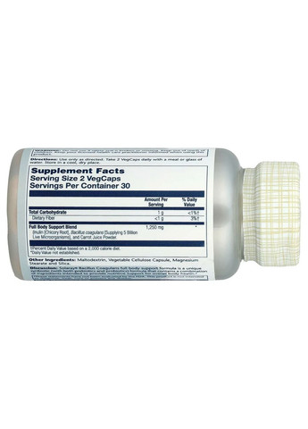 Бацилус коагуланс Bacillus Coagulans 5 млрд КУО, 60 капсул Solaray (366817829)