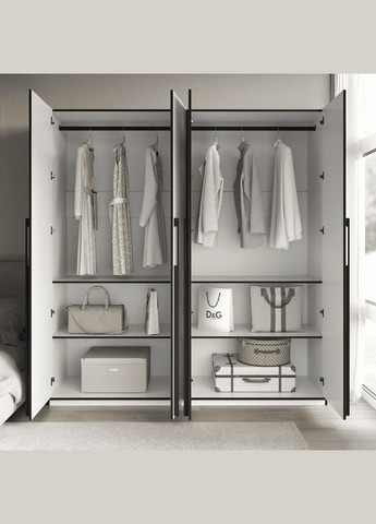 Шафа розпашна на 4 дверцята з штангами R-0018 від Зелений Димчастий MORELI (335424127)