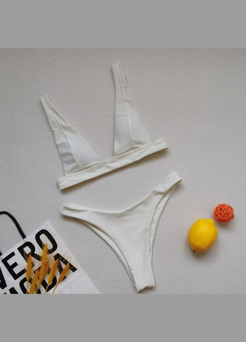 Молочний літній жіночий купальник роздільний салатовий (s) 2534 No Brand