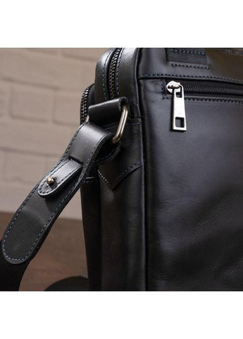 Сумка планшет через плече для документів та для телефону чоловіча з натуральної шкіри маленька Чорний 37360 Shvigel (361660273)