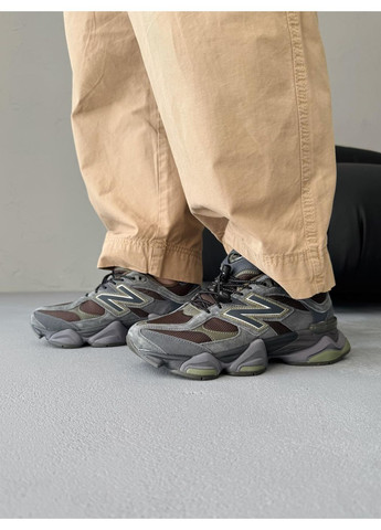 Серые демисезонные кроссовки мужские new balance 9060 grey brown нью беланс 9060 No Brand