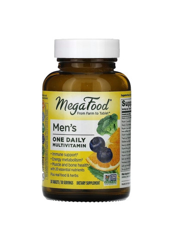 Витамины и минералы Men's One Daily, 30 таблеток MegaFood (293341224)