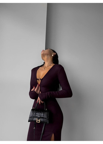 Черное вечернее элегантное платье с разрезом из плотного рубчика • акцент на талии • замеры в описании GD/GL Модний простір однотонное