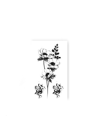 Тимчасове водостійке тату "Ніжна квіточка і маленькі змійки" No Brand (314879016)