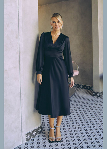 Черное вечернее платье ST-Seventeen однотонное