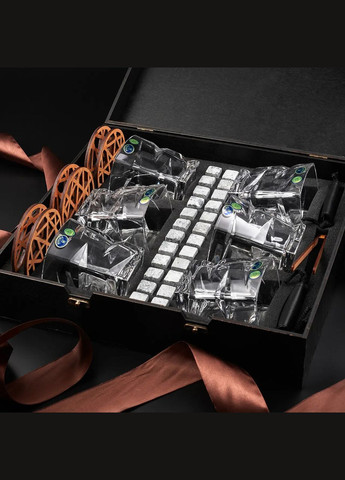 Набор для виски с камнями и шестью бокалами Bohemia Zig-Zag 300 мл Handmade WS609 (345646822)