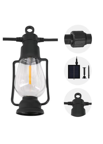 Дизайнерская уличная гирлянда 5м на 10 ламп от 220В с теплым цветом "Лампы подвесные" SFK-49 No Brand (366089825)