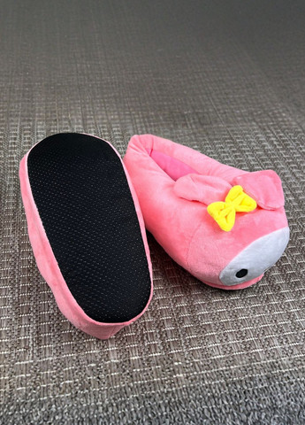 Розовые женские плюшевые домашние тапочки-игрушки мелоди нескользящая подошва My Kigu с вышивкой, с ушками