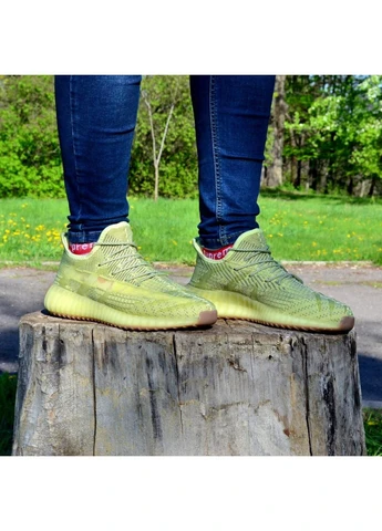 Зелені кросівки чоловічі adidas yeezy boost 350 v2 green v2 адідас ізі буст зелені демісезон No Brand