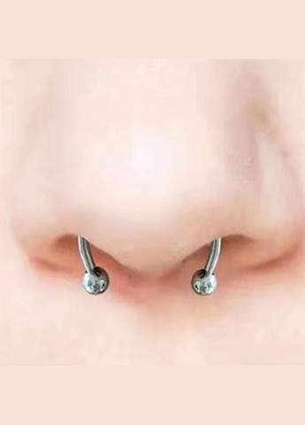 Кліпса септум з нержавіючої сталі на магніті для носа 5 насадок срібний No Brand (323652824)