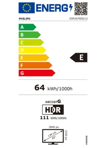 LED телевізор 55 дюймів UHD 4K чорний Philips (386698966)