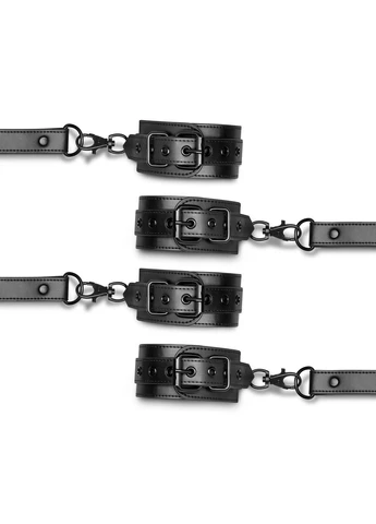 Фіксатор для рук і ніг Hogtie & Cuffs Set 4-Way Restrant Set Bedroom Fantasies (382542653)