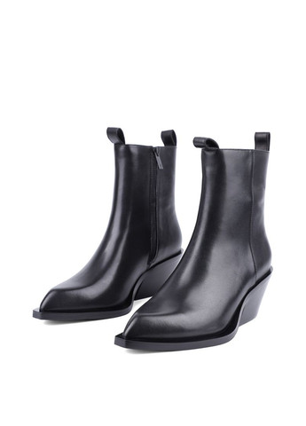 Осенние женские ботинки g685-618 черная кожа MIRATON