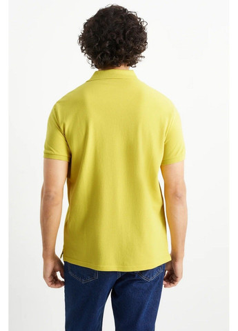 Желтая футболка-поло для мужчин C&A однотонная