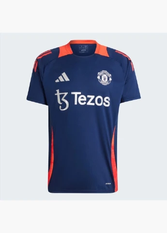 Синя футболка чоловіча manchester united tiro 24 training blue it2010 adidas