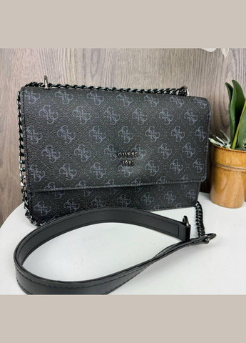 Якісна жіноча мінісумочка клатч на ланцюжку стиль Guess чорна сумка на плече No Brand (334731170)