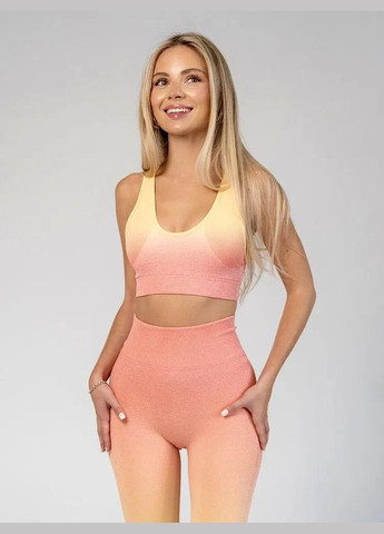 Спортивный костюм (топ и леггинсы) с градиентом желто-оранжевого цвета, размер S Trends (330756876)