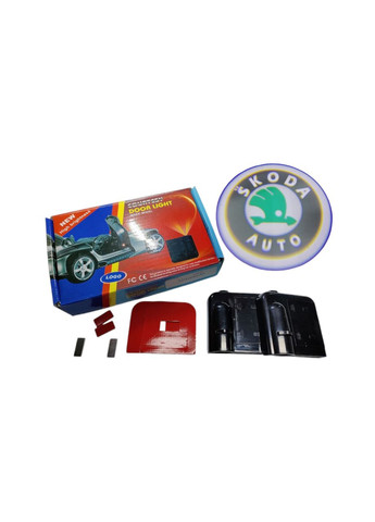 Светодиодная подсветка на дверях автомобиля с логотипом Skoda (330788530)