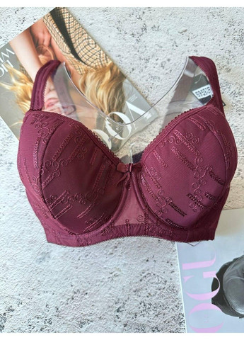 Бордовий бюстгальтер на чашку е, ліфчик для грудей 5 розміру бордо Diorella