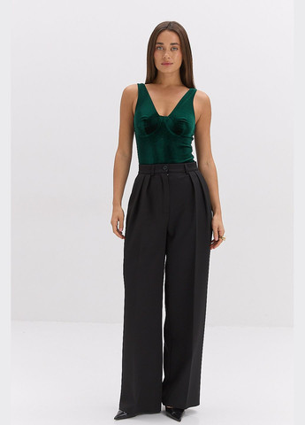 Жіноче оксамитове боді смарагдове без рукавів Arjen (317233653)