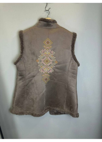 Жіночий кожух етно з екодубляжу з вишивкою MKSMV141-515 Seam (364179241)