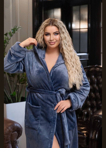 Махровый женский халат с капюшоном Liton (302906087)
