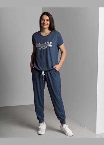 Темно-синяя батальный комплект со штанами и футболкой Nicoletta