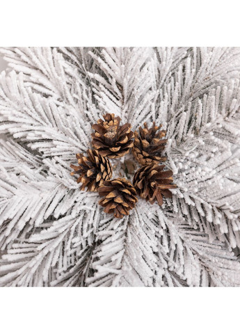 Подсвечник-венок на 1 свечу Праздничный с декором заснеженный LUGI SOK-O-4 No Brand (371373031)