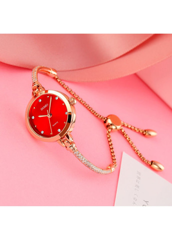Жіночий годинник 1805RD Red кварцовий в рожевому золоті для повсякденного носіння стильний годинник ProDobro (367266486)