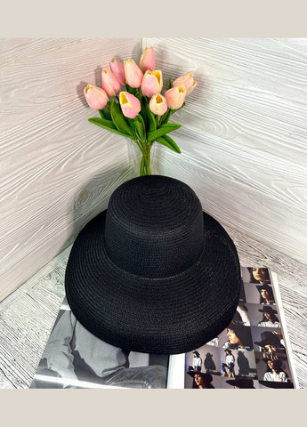 Шикарний солом'яний капелюх жіночий сонцезахисний в стилі Одрі Хепберн (55-58) No Brand (358204263)