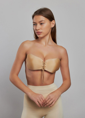 Бежевый невидимка бежевый невидимка бюстгальтер fly-bra невидимка с силиконовой основой без бретелек флай бра Nud без косточек полиэстер, силикон