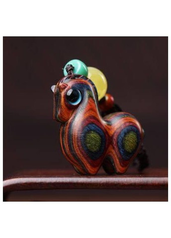 Дерев'яна підвіска «Веселковий Кінь удачі» — символ 2026 року є оберегом, який заряджає позитивом щодня No Brand (371556369)