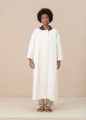 Бежеве демісезонне Сукня-тренч із бавовни з поясом оверсайз HankaKohana