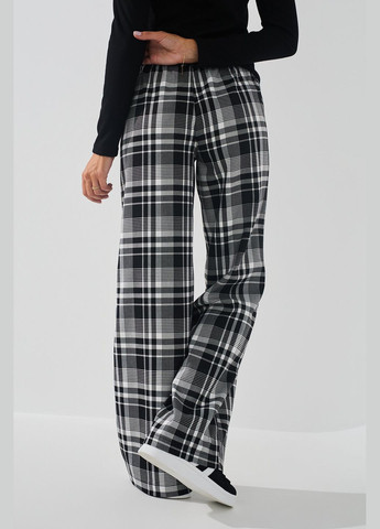 Брюки палаццо с узором женские WTC02423 Черно-белый shop (2000990778611) LAWA Палаццо (329034259)